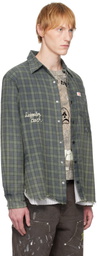 PALY Green & Blue 'Dockweiler' Flannel Overshirt
