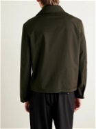 Yves Salomon - Leather-Trimmed Shell Jacket - Green