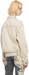 Guess Jeans U.S.A. Beige Smudged Denim Jacket