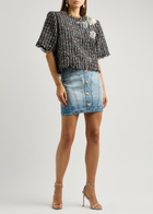 Balmain Panelled Stretch-denim Mini Skirt