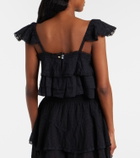 Poupette St Barth Anya ruffled cotton crop top