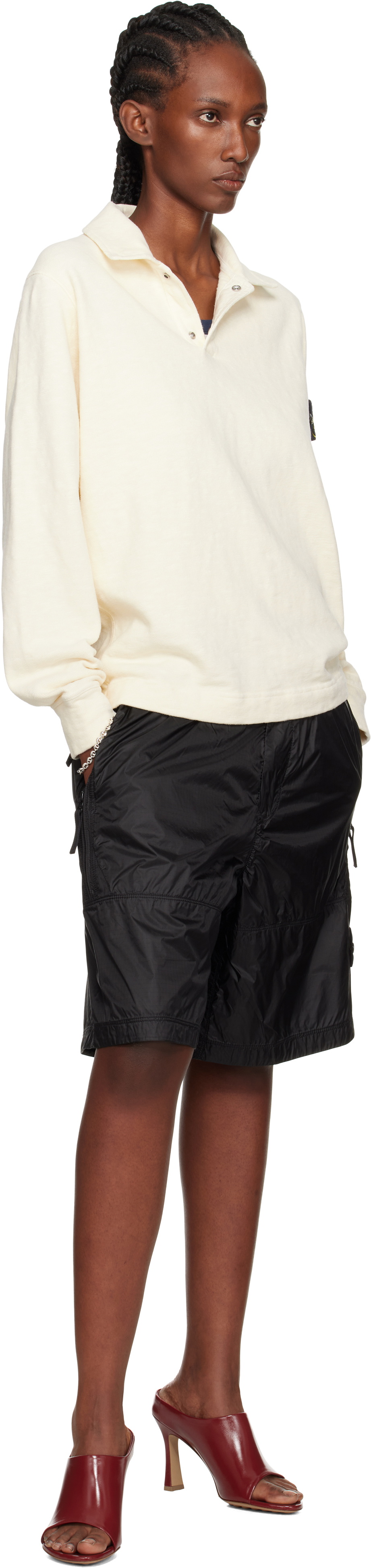 Stone Island Black L100004 Ripstop Light HT Nylon Shorts