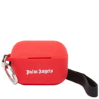 Palm Angels Men's Logo Airpods Case in Red/White