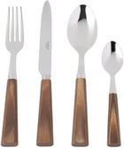 Sabre Silver Light Press Wood Flatware Set, 24 pcs