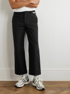 WTAPS - Straight-Leg Cropped Logo-Appliquéd Twill Trousers - Black