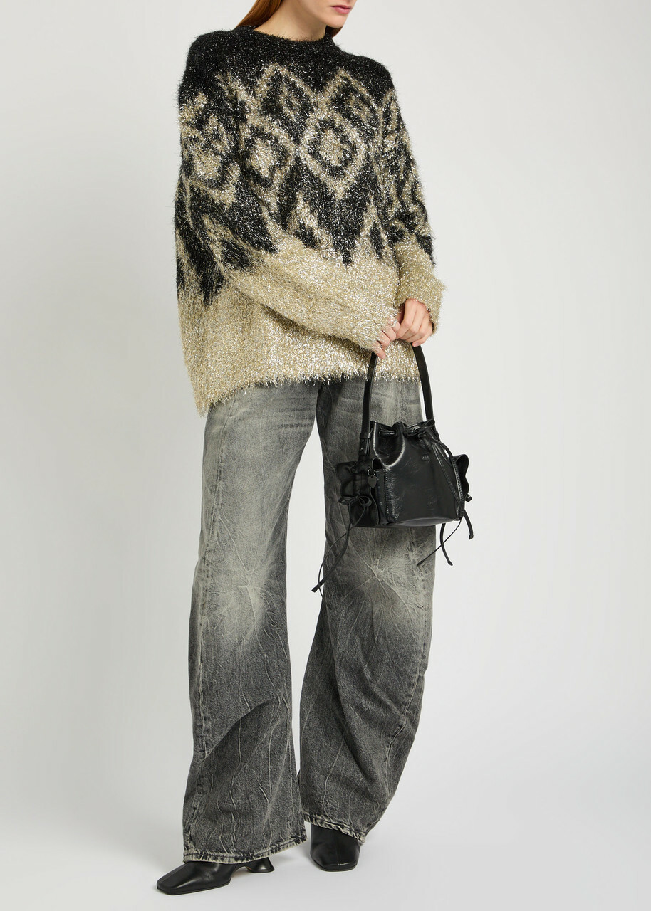 Acne Studios Metallic Thread Jumper Black