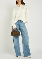 Stella Mccartney Embellished Satin-crepe Shirt Cream