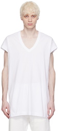 Dries Van Noten White V-Neck T-Shirt