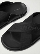 Givenchy - G Plage Leather and Logo-Jacquard Webbing Sandals - Black