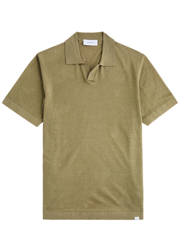 Photo: Les Deux Emmanuel Linen-blend Polo Shirt Khaki