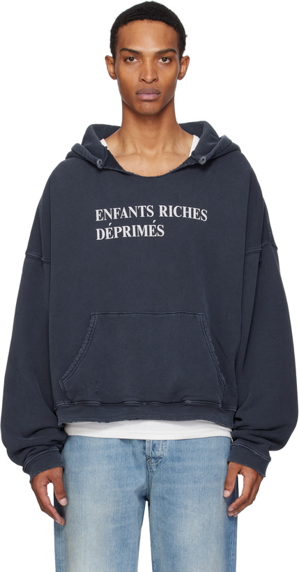 Photo: Enfants Riches Déprimés Navy Classic Logo Hoodie