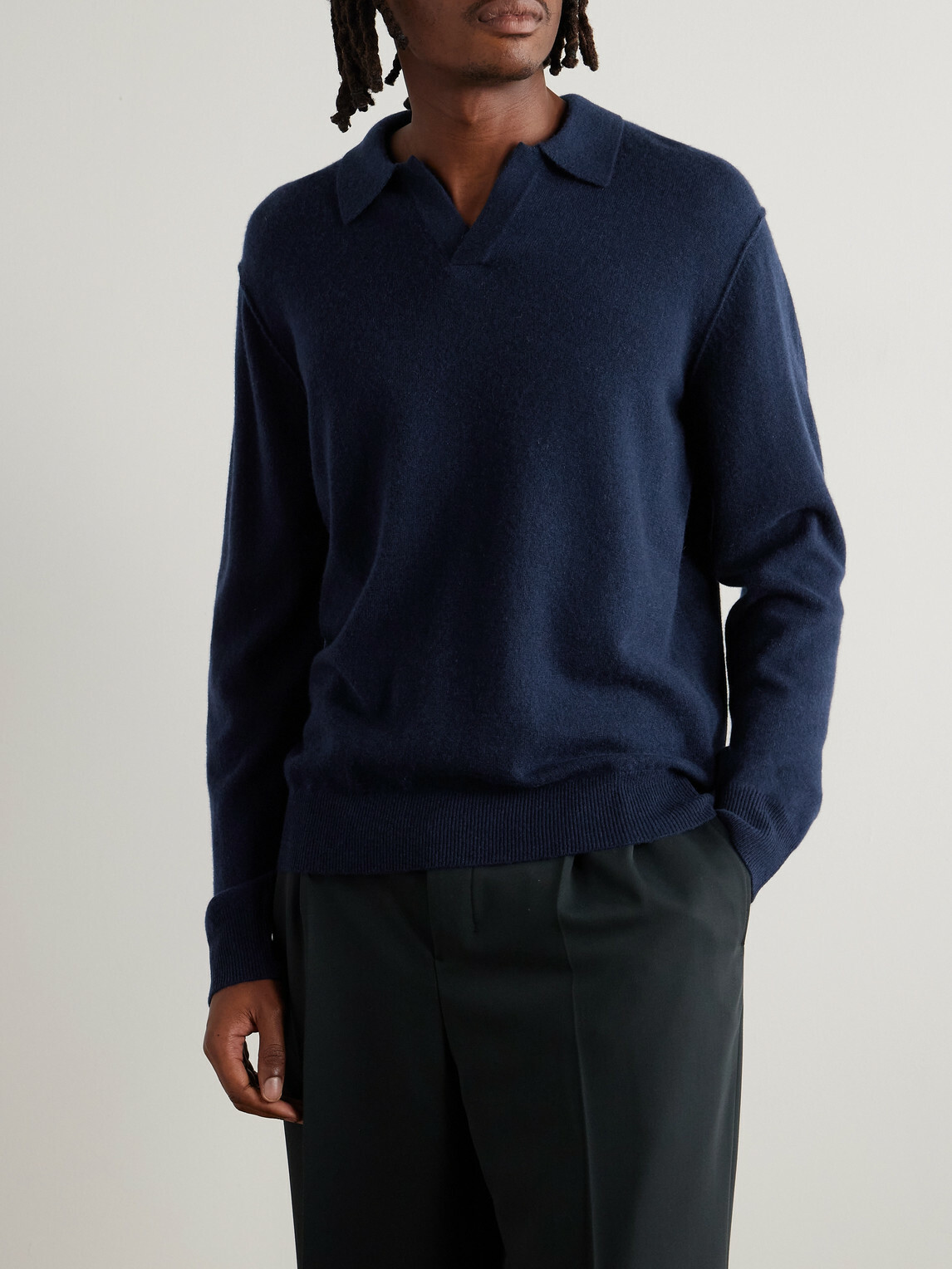 Hartford - Wool and Cashmere-Blend Polo Shirt - Blue