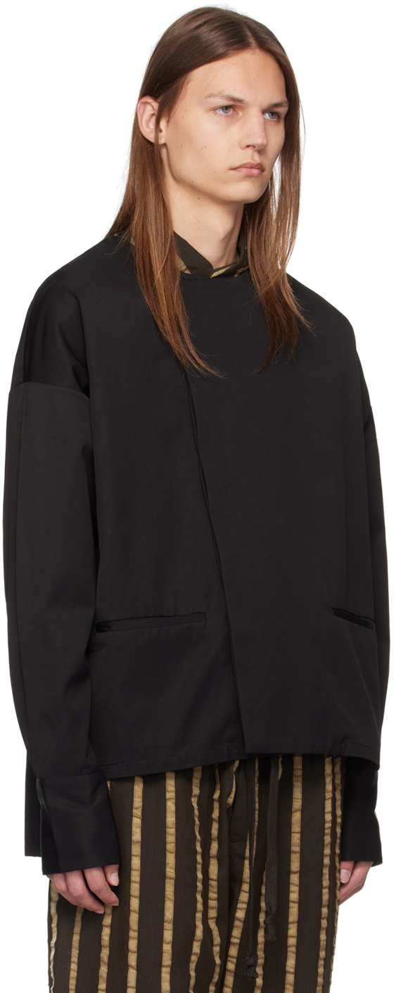 UMA WANG Black Bolsorano Tobin Shirt