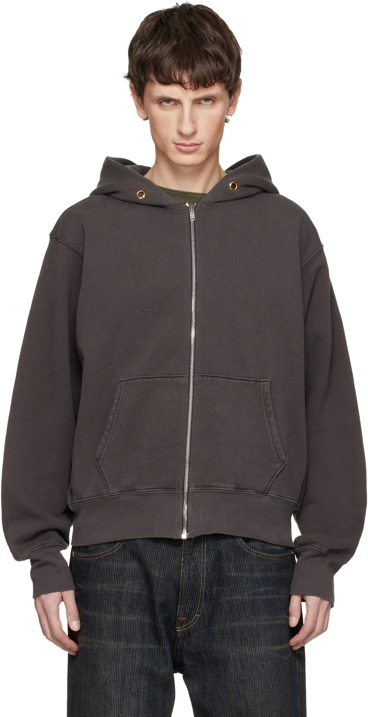 Les Tien Gray Heavyweight Zip Hoodie Les Tien