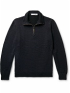 Inis Meáin - Alpaca, Merino Wool, Cashmere and Silk-Blend Half-Zip Sweater - Blue