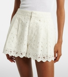 Frame Paisley Eyelet broderie anglaise cotton shorts