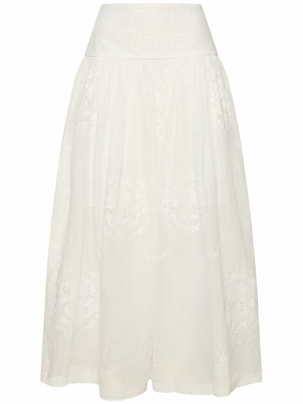 Photo: ZIMMERMANN - Alight Embroidered Basque Midi Skirt