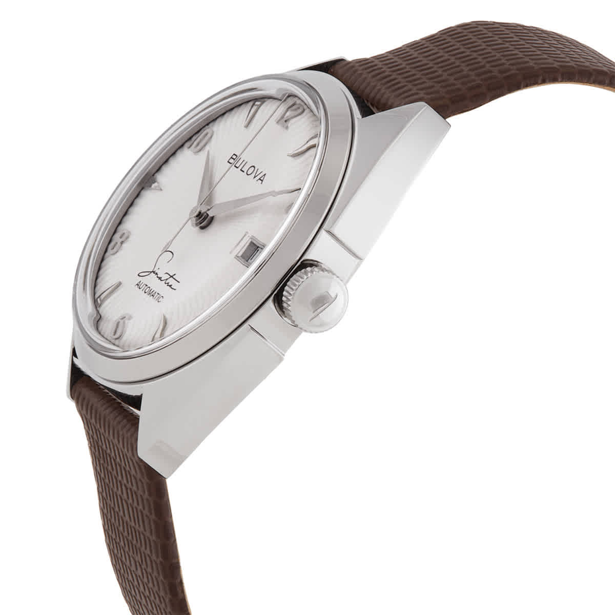 Bulova Fly Me To The Moon Automatic Crystal Silver Dial Ladies Watch 96B347