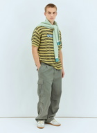 Brain Dead Embroidered Puckered Striped T-Shirt