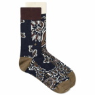 Sacai Men's Bandana Socks in Navy