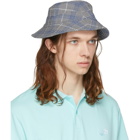 Band of Outsiders Grey and Blue Seersucker Bucket Hat