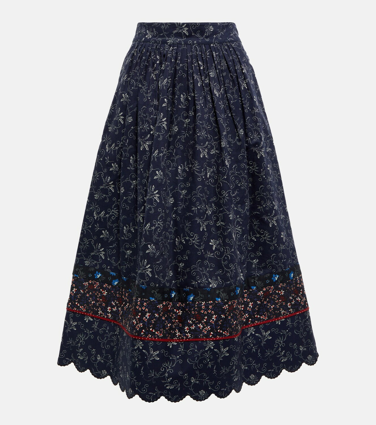 See By Chloé Floral cotton midi skirt