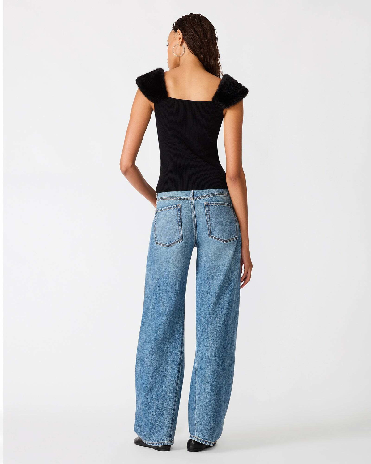 Steve Madden Madelyn Sweater Top in Black