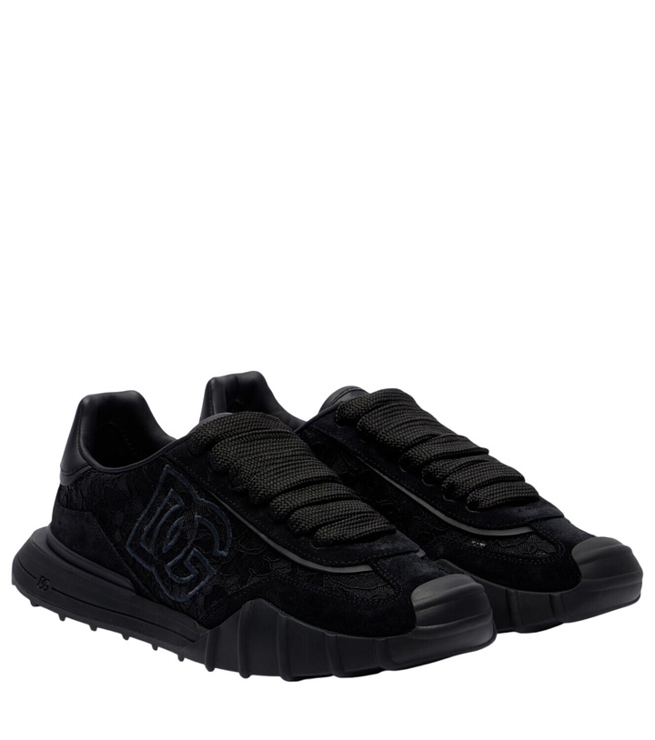 Photo: Dolce&Gabbana Runner leather-trimmed lace sneakers