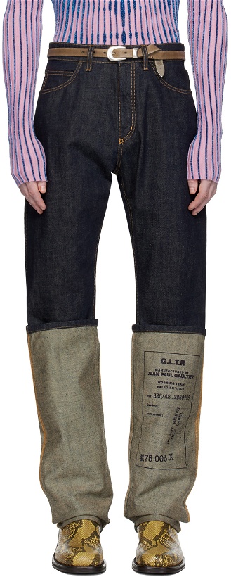 Photo: Jean Paul Gaultier Indigo Rolled Jeans