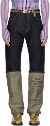 Jean Paul Gaultier Indigo Rolled Jeans