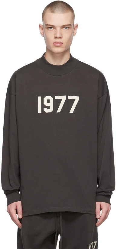 Photo: Essentials Black '1977' Long Sleeve T-Shirt