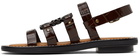 Loewe Brown Croc Anagram Sandals
