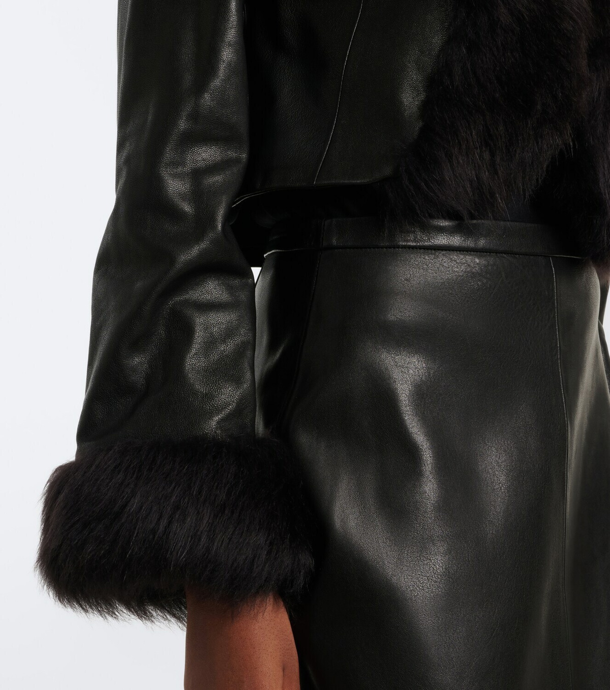 Nour Hammour Sofie shearling-trimmed leather jacket