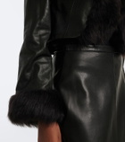 Nour Hammour Sofie shearling-trimmed leather jacket