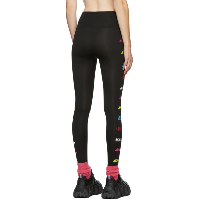 MSGM Black Logo Activewear Leggings MSGM