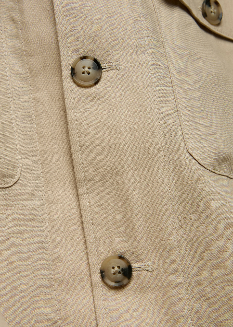 Boss Linen Overshirt Beige