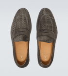 Brunello Cucinelli Woven suede penny loafers