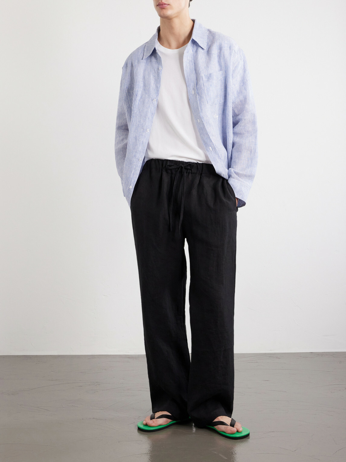Cherry Los Angeles - Wide-Leg Linen Trousers - Black