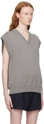 Wooyoungmi Gray Leather Patch Vest