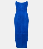 Givenchy Asymmetric suede bustier dress