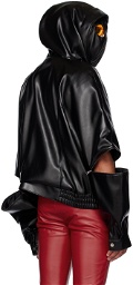 Mowalola Black Mask Faux-Leather Jacket