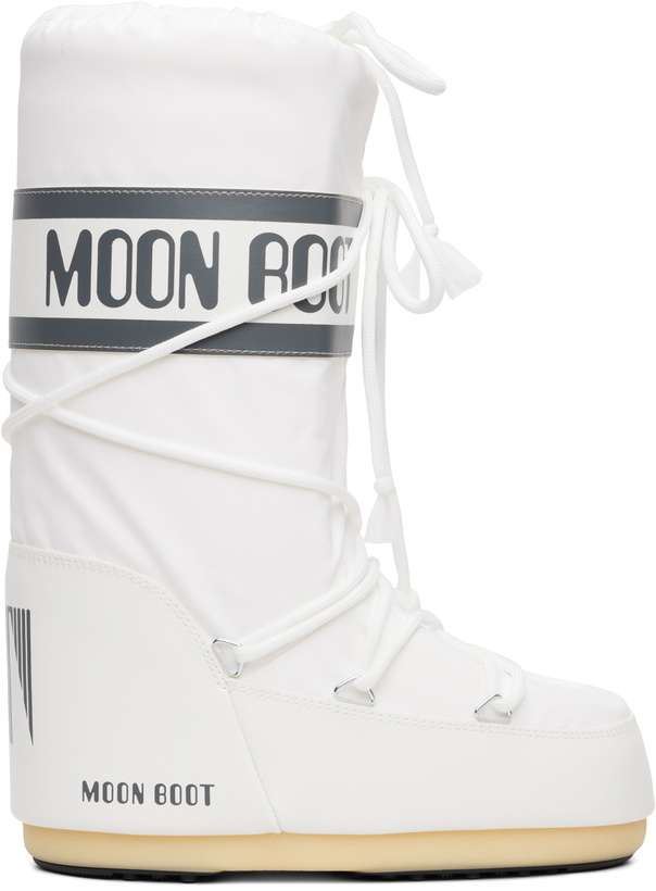 Photo: Moon Boot White Icon Nylon Boots