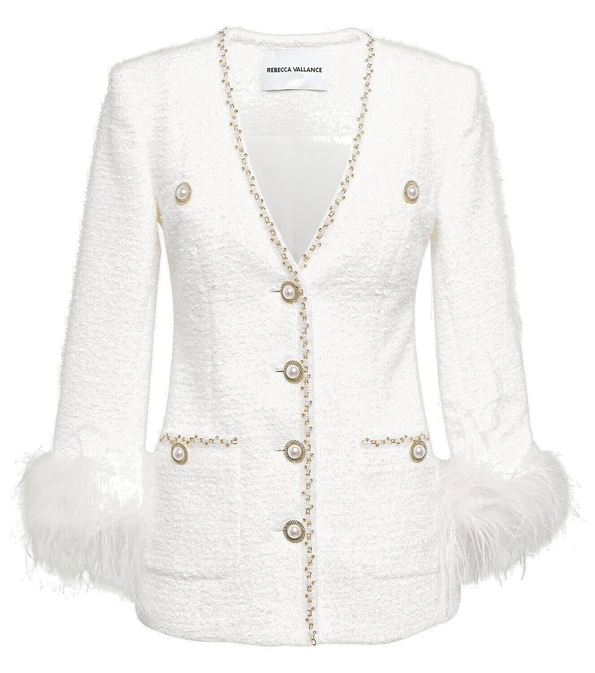 【REBECCA VALLANCE】ツイード ジャケット メタリック REBECCA VALLANCE ツイード ジャケット メタリック | THE OUTNET