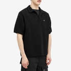 Represent Men's Boucle Textured Knit Polo Shirt in Black