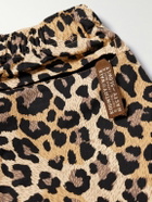 KAPITAL - Easy Wide-Leg Belted Leopard-Print Cotton-Twill Shorts - Brown