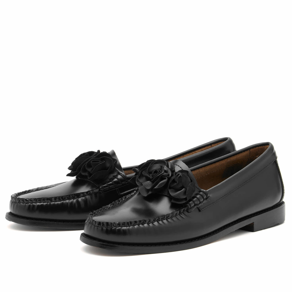 Bass Weejuns Women's Penny Flora Loafer in Black Leather