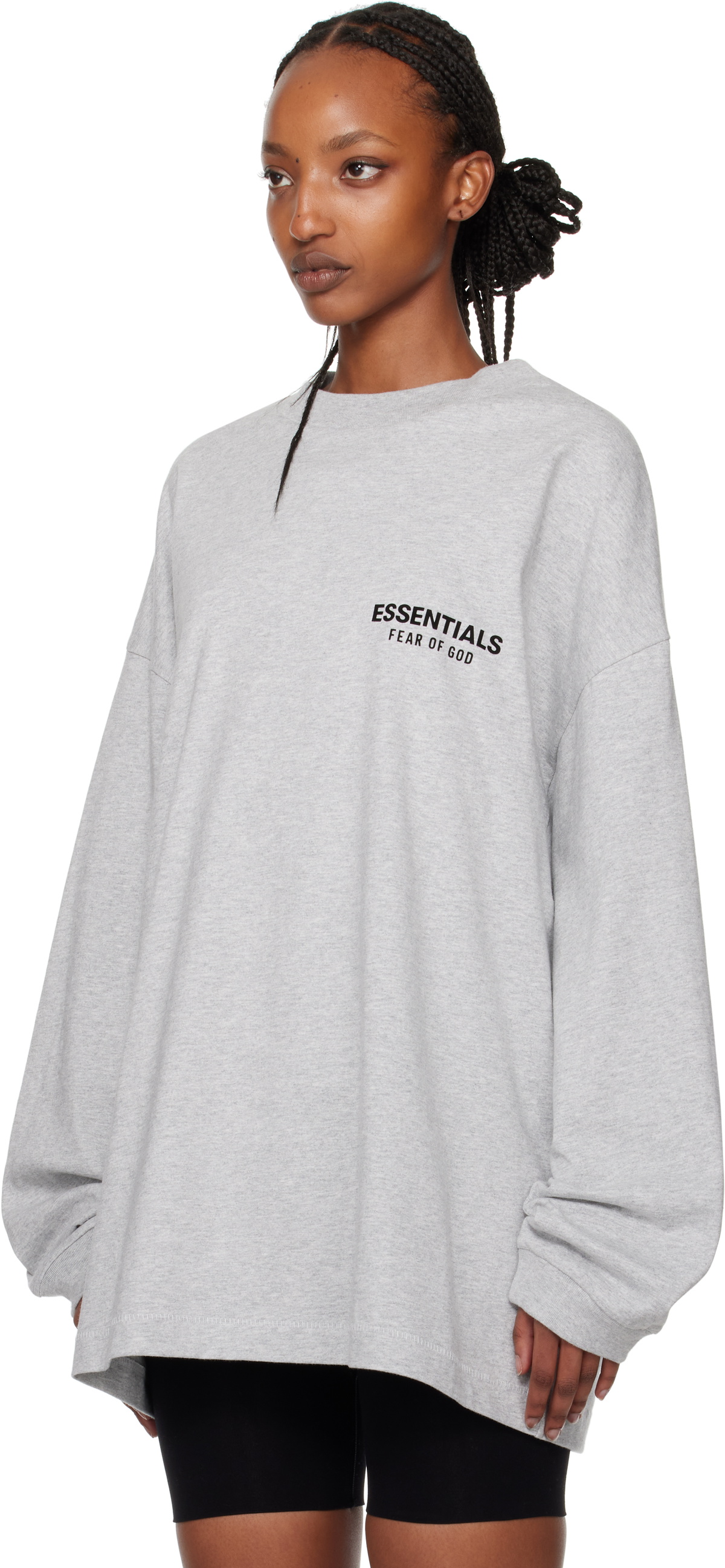 Fear of God ESSENTIALS Gray Jersey Long Sleeve T-shirt Fear
