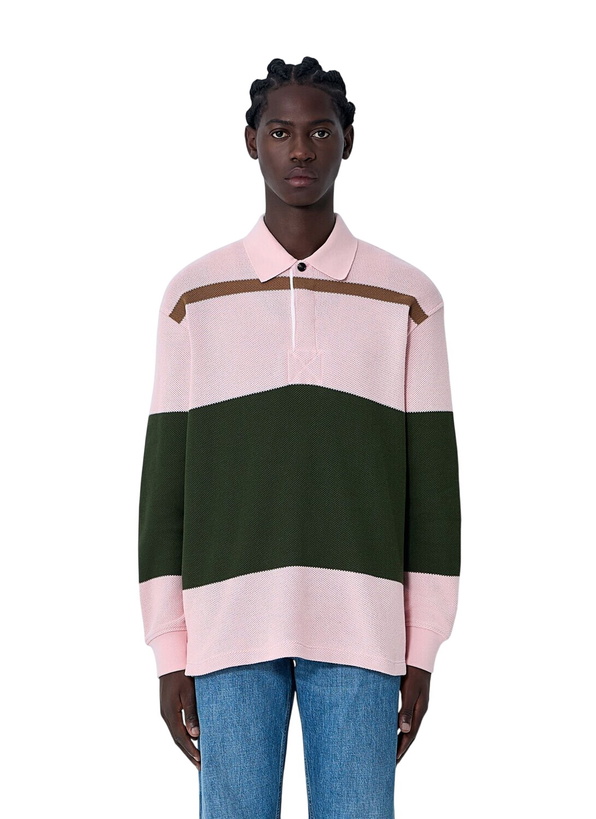 Photo: Bottega Veneta Jumbo Cotton Pique Stripe Polo Shirt