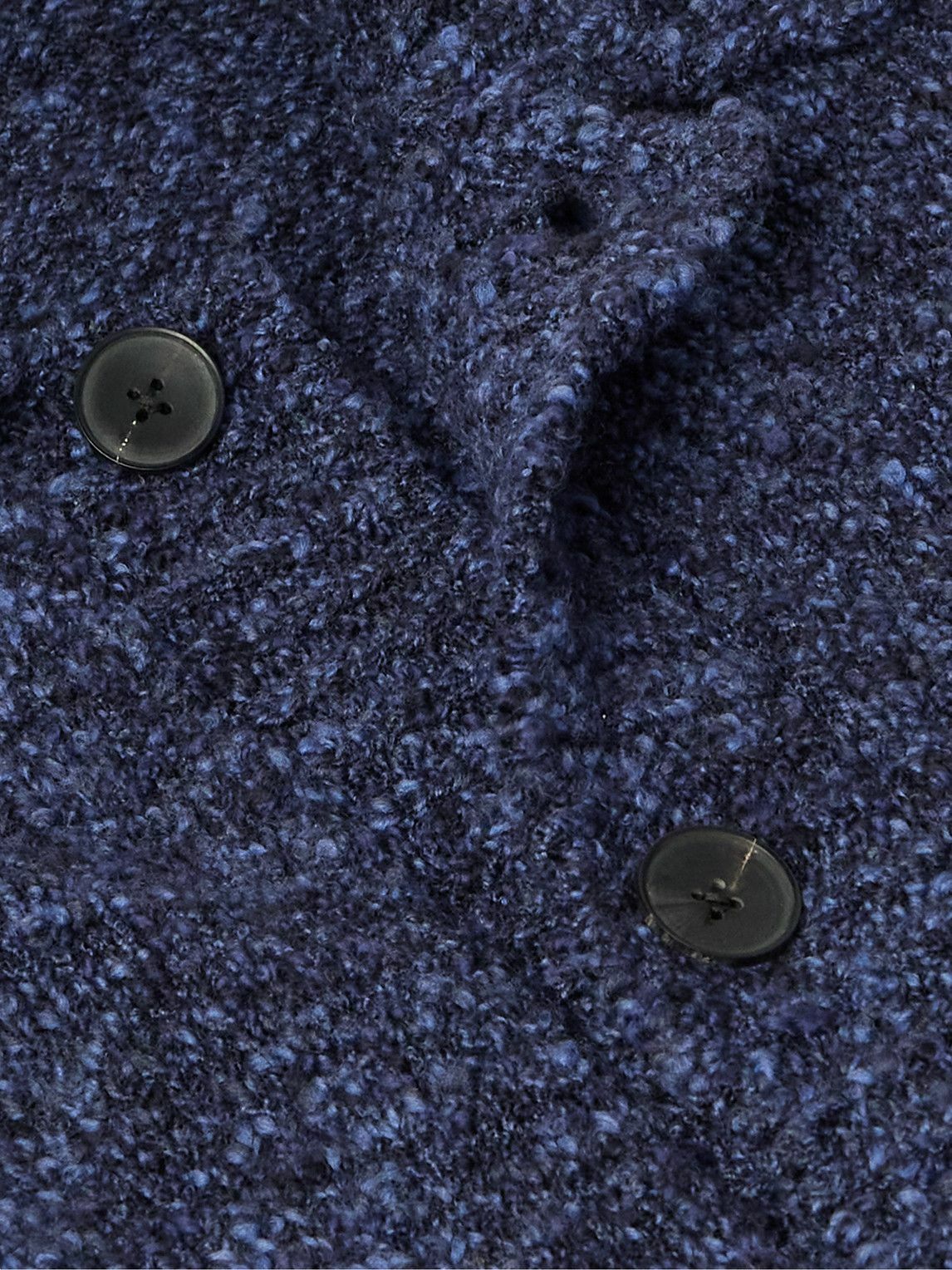 Mr P. - Wool-Blend Bouclé Cardigan - Blue