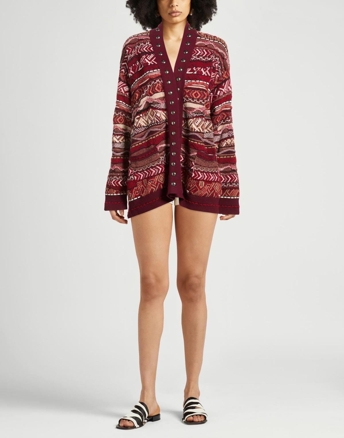 Laneus Womens Cardigan in Red